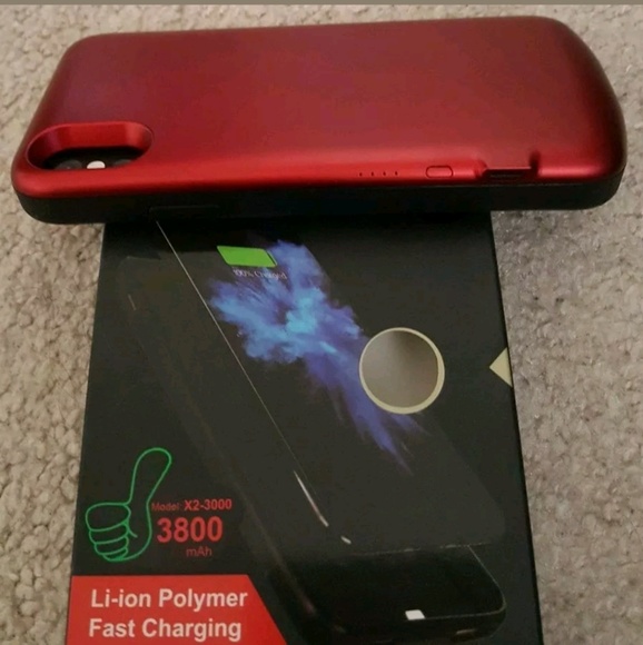 New Iphone X Battery Charger Case 3800 mAh Red - Picture 5 of 5
